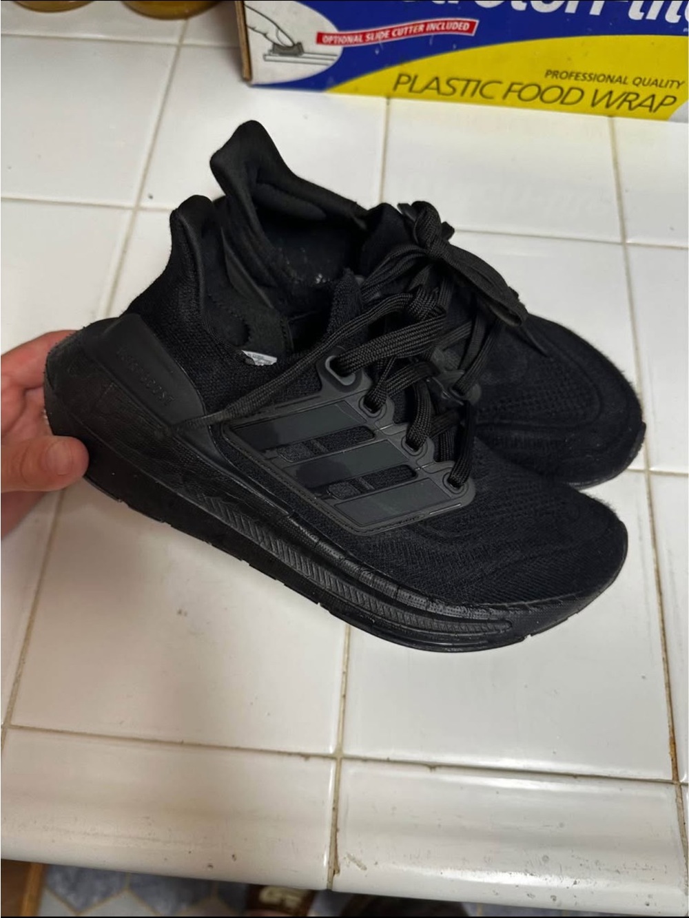 adidas Black Knit Slip-On Trainer